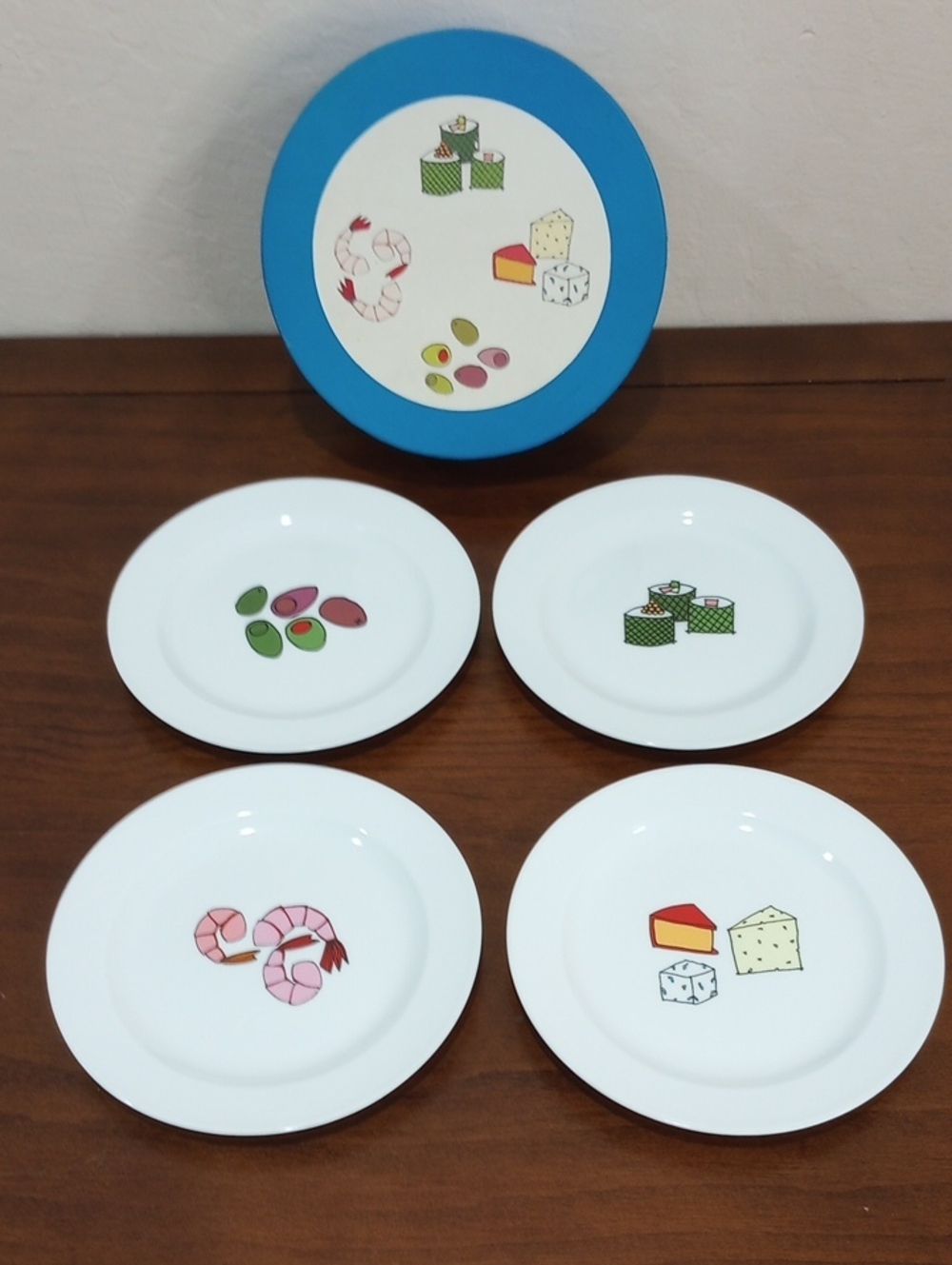 Ursula Dodge Signature Housewares Porcelain Hors D' Oeuvres Plates, Set Of 4